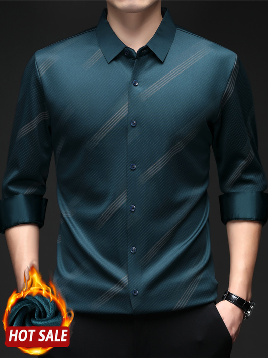 Chemise rayée chaude pour homme avec coupe confortable【Achetez-en 2 et bénéficiez de la livraison gratuite】