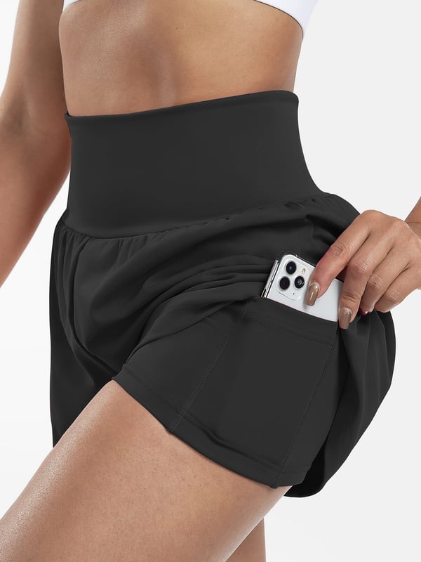 ✨️ Rabatt 50%🥰 Short de yoga 2-en-1 avec taille haute et poches latérales
