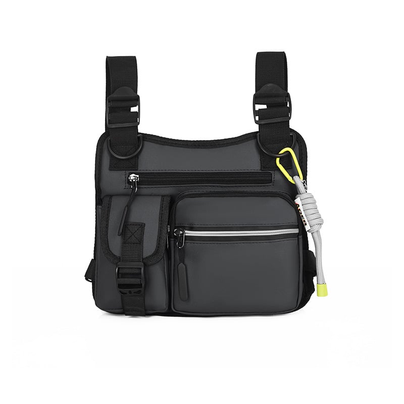 Sac de poitrine tactique multifonctionnel à fermeture éclair réglable