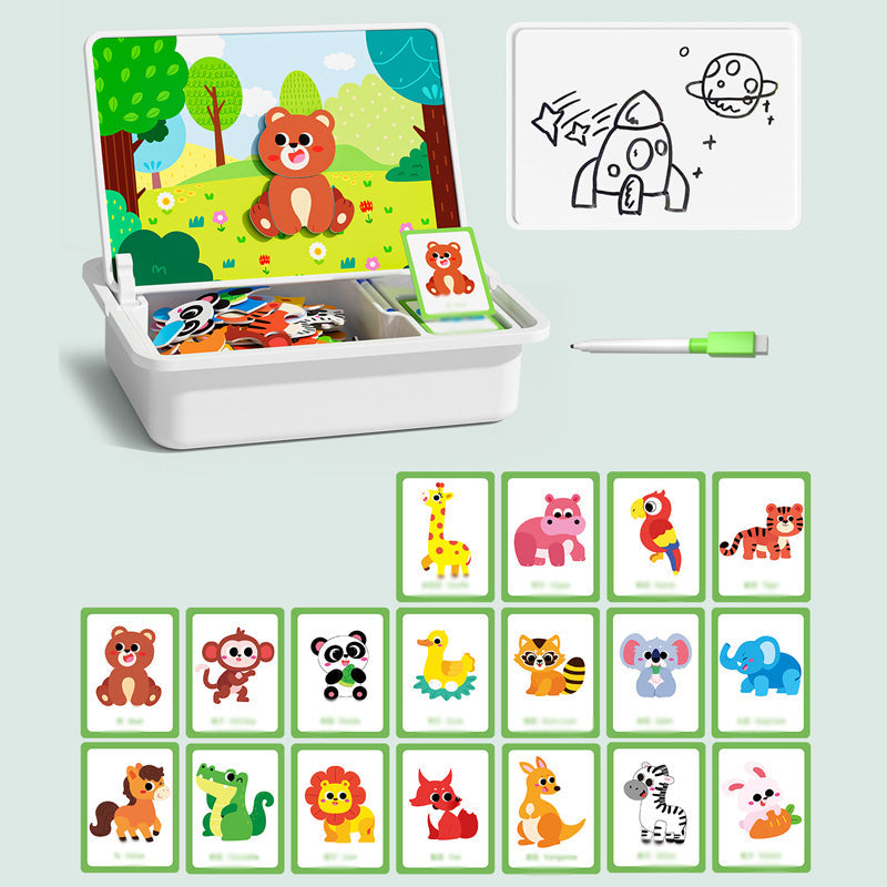 🧩 60% DE RÉDUCTION ! 🎨 Boîte à Puzzle Magnétique Enfant - Jeu Éducatif avec Planche à Dessin et Pièces Colorées 🖍️📦