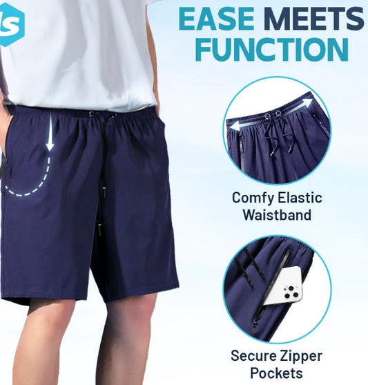 🔥Hot Sale 50% de réduction💝✨Short extensible unisexe en soie glacée à séchage rapide
