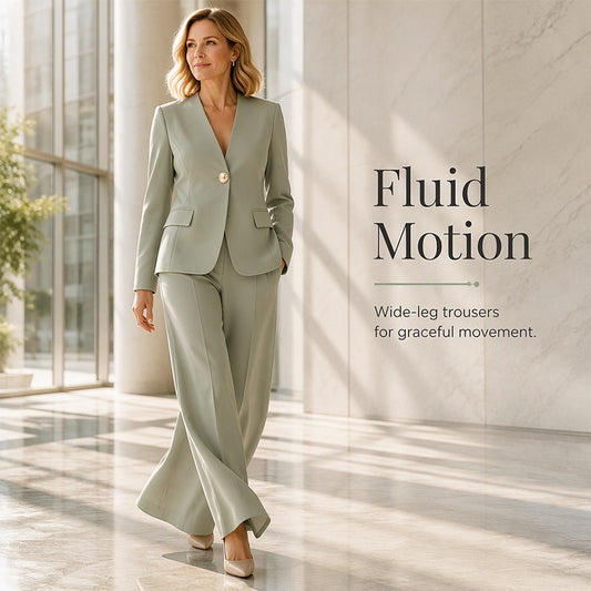 Ensemble deux pièces élégant avec blazer cintré et pantalon large décontracté