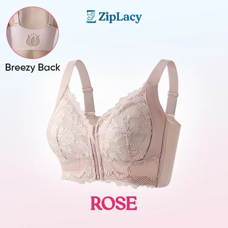 ✨Achetez-en 1 obtenez-en 1💞Soutien-gorge ultra souple avec fermeture éclair à l'avant et sans armatures