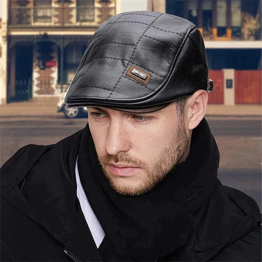 Béret en cuir élégant