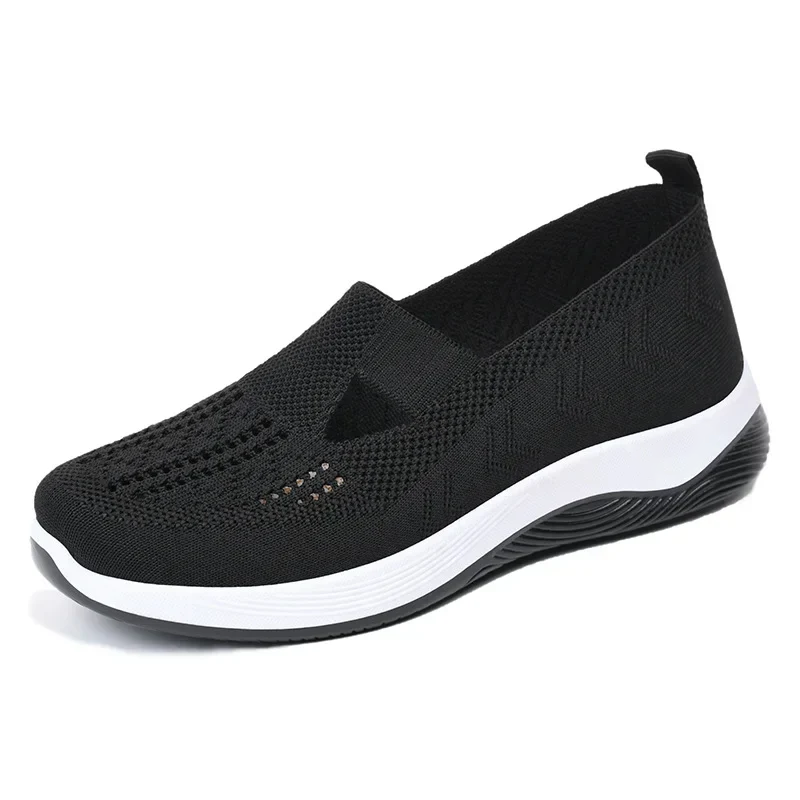 Chaussures à semelle souple orthopédie tressée respirante pour femmes