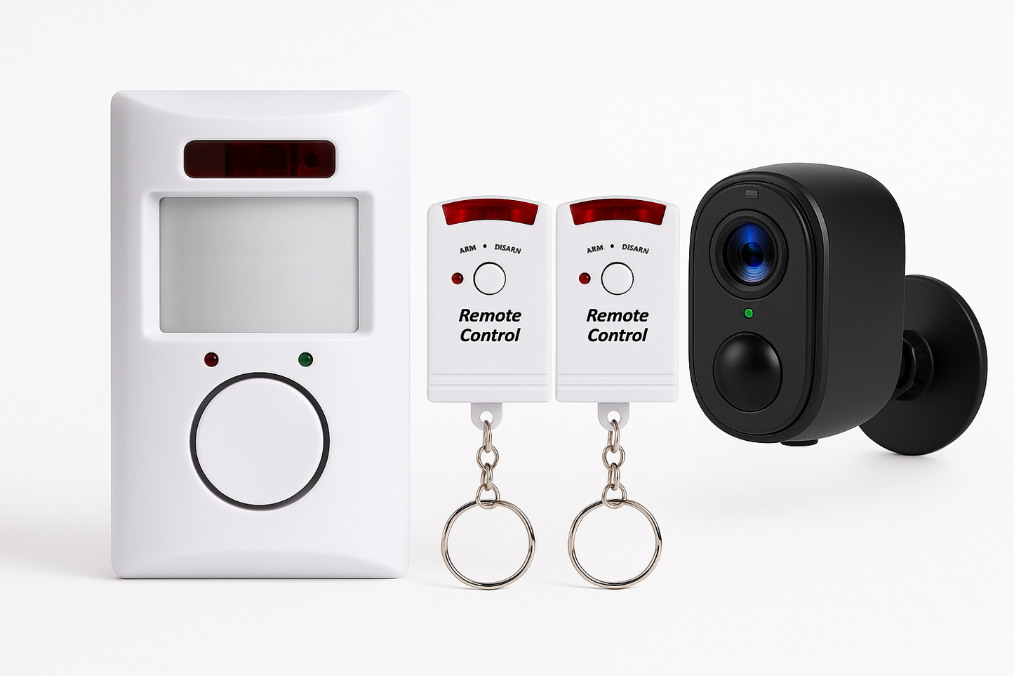 监控摄像头和报警器组合产品图