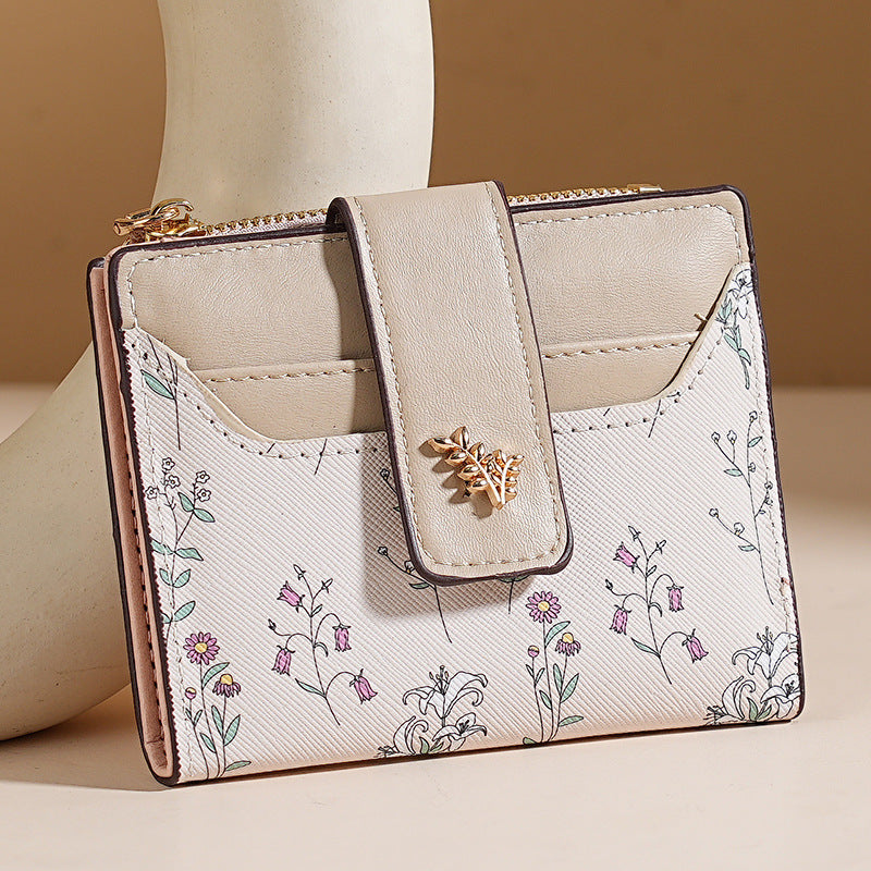 🔥🖤Soldes exceptionnels : 50 % de réduction🔥Portefeuille court à imprimé floral pour femme