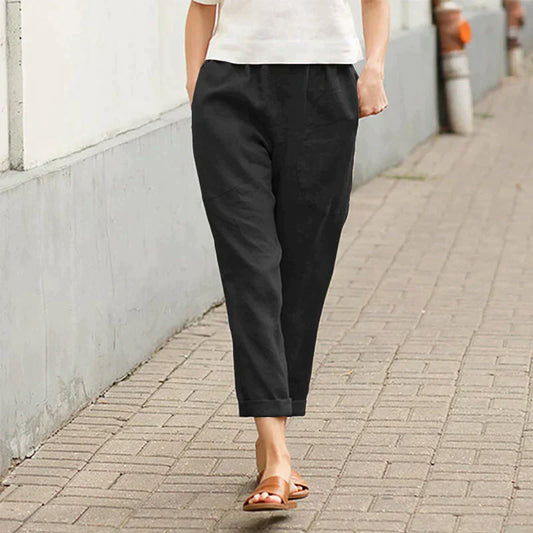 🔥Pantalon ample femme grande taille lin-coton