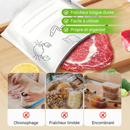 🥦 ACHETEZ 3 - RECEVEZ 2 GRATUITS ! ✨ Sacs de Conservation Aluminium Réutilisables - Garde les Aliments Frais Plus Longtemps, Écologiques et Lavables 🌱📦