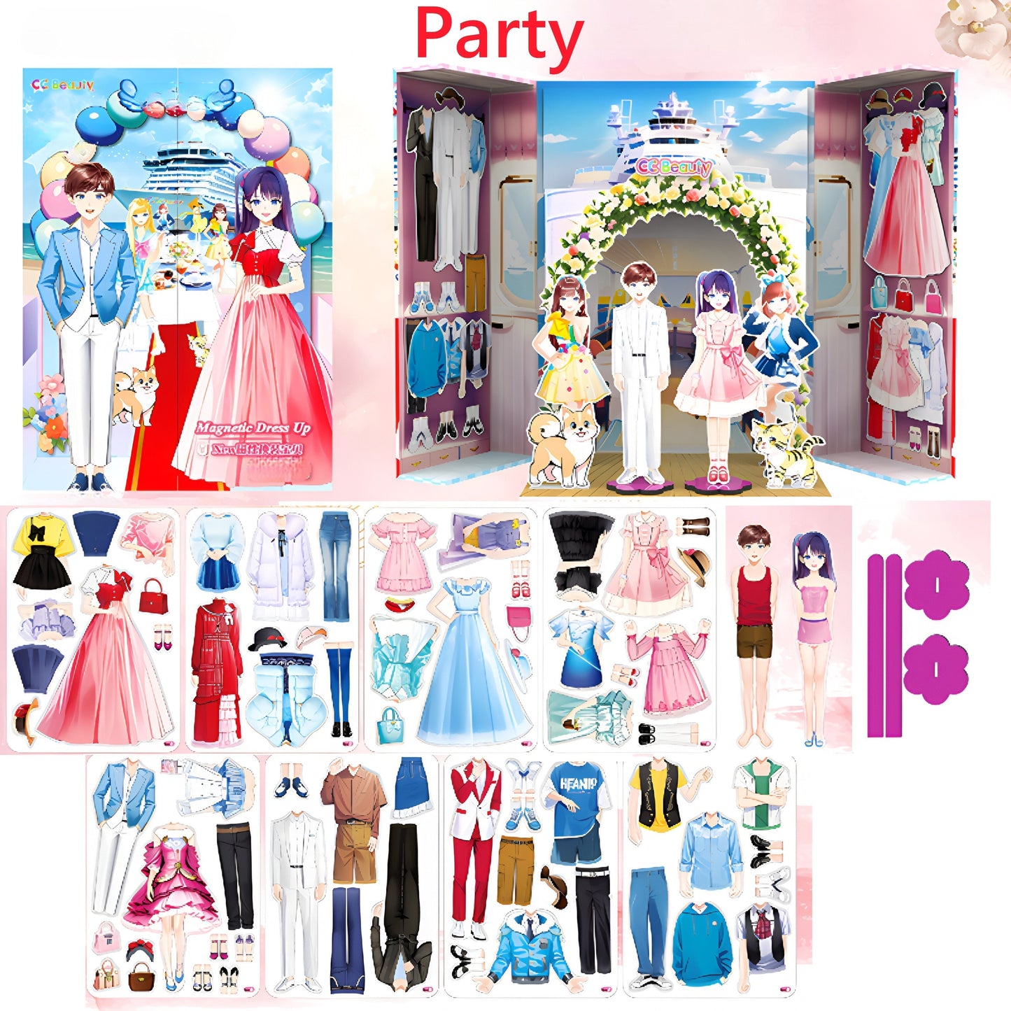 🎁Princesse magnétique Dress Up poupée de papier