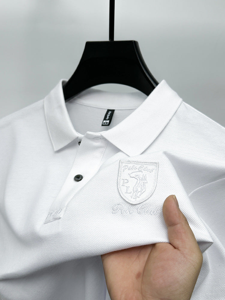 T-shirt à manches courtes à revers pour hommes d'affaires décontractés