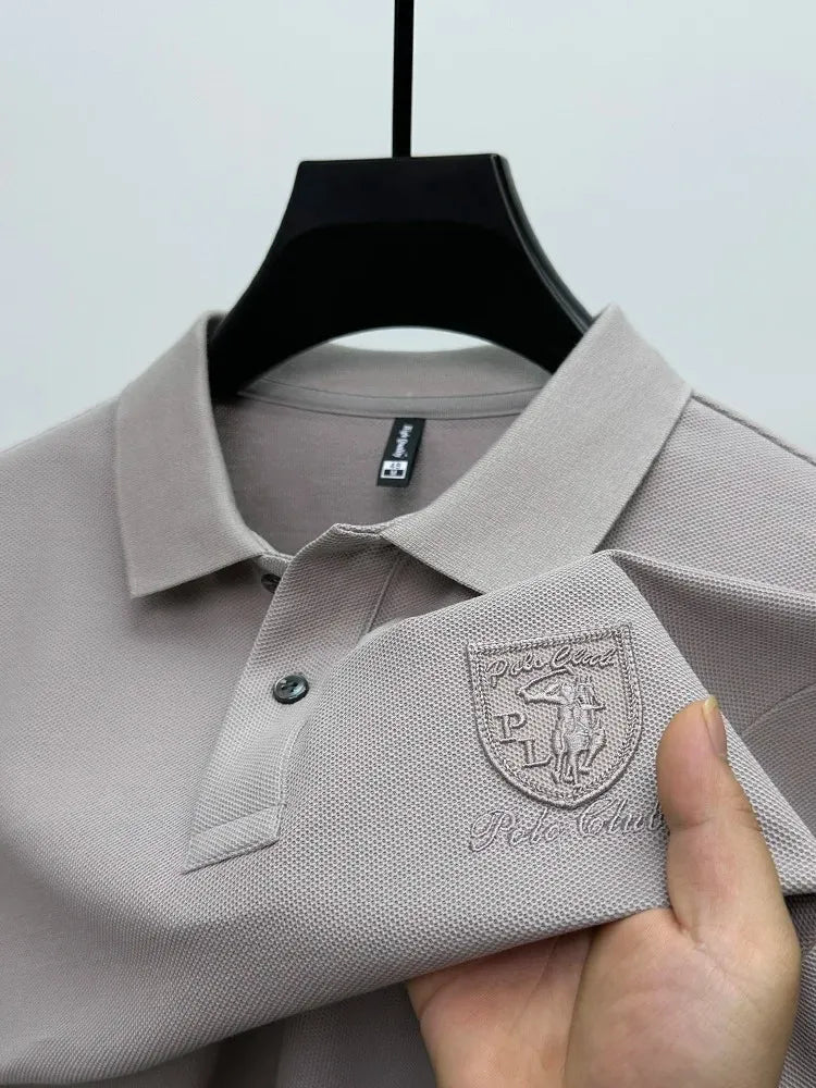 T-shirt à manches courtes à revers pour hommes d'affaires décontractés