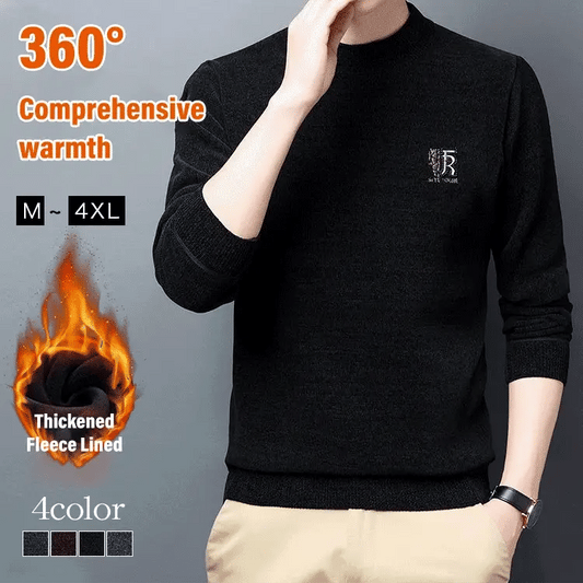 Pull tricoté en chenille épaisse doublée de polaire