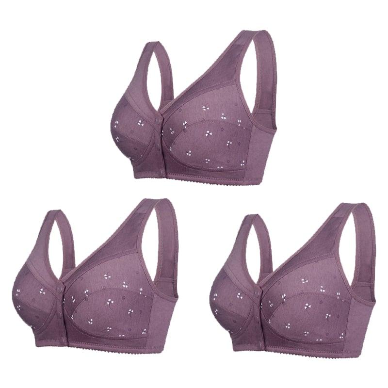 🔥Grande vente - Achetez 2 obtenez 1 gratuit🔥Soutien-gorge en coton à fermeture frontale Design for Senior