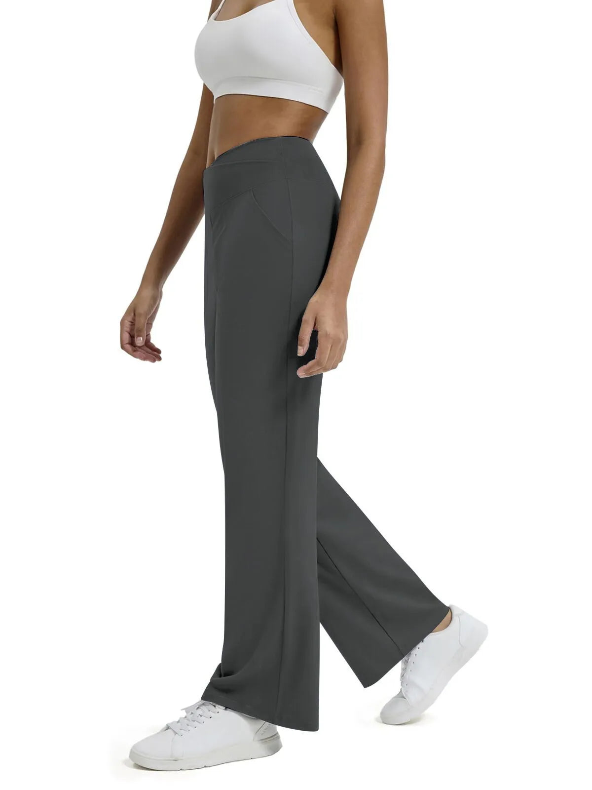 🍂🎁Soldes d'automne - 50 % de réduction🩷Pantalon ample minimaliste taille haute à jambes droites en stretch pour grandes tailles