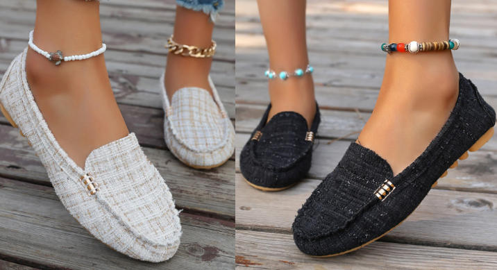 Mocassins patchwork à imprimé léopard pour femmes