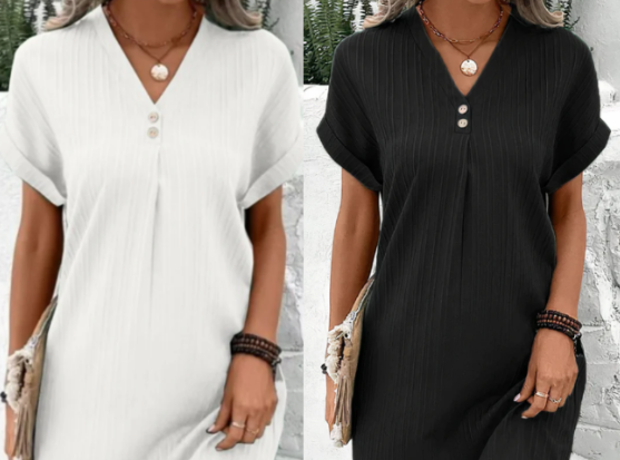 🍃Women's Monochrome V-Neck Dress🌷