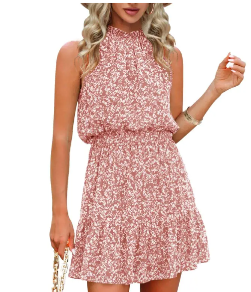 ⏰Vente chaude 50 % de réduction 💃Nouvelle robe trapèze plissée à col licou d'été 2025