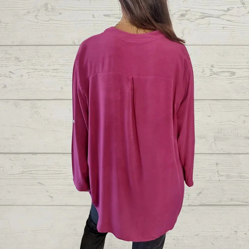 đ©âđ§FĂȘte des mĂšres - 50% de rĂ©ductionđ„Chemise Ă col en V avec patchwork de paillettes pour femmes