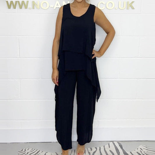 🌸Offre spéciale limitée dans le temps🌸Ensemble décontracté sans manches avec top et pantalon