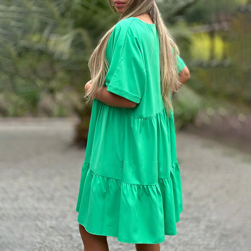 🌷50% de réduction pour une durée limitée🌷Robe à volants à col en V