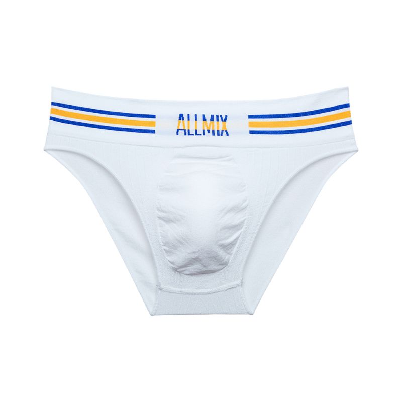 Slip Lettre Sexy à Rayures Colorées Sans Couture et Taille Basse pour Hommes