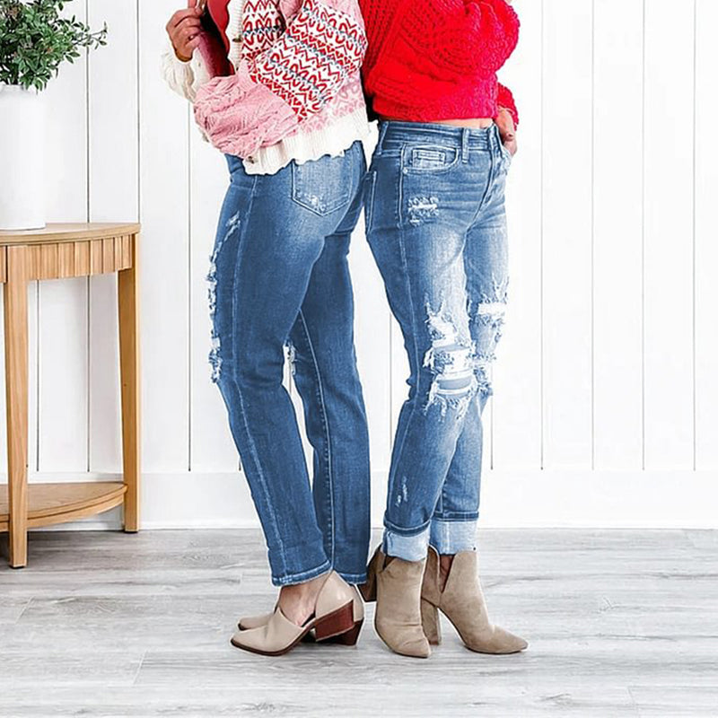 ⏳Réduction limitée de 50%🎁Jean à revers effet amincissant pour femme