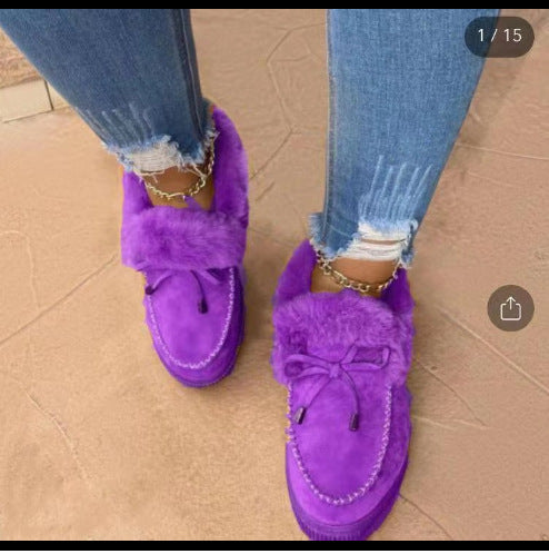 🚚 20% sur la deuxième paire de chaussures 🔥Chaussures en coton épais et chaud à bout rond pour femmes