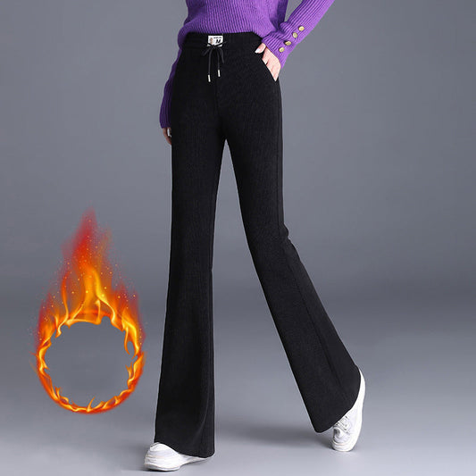 👖 Pantalon long épais à taille haute pour femme | Soldes de Noël 50 % de réduction | Cordon de serrage confortable et doublure polaire chaude | Vêtement d'hiver décontracté et d'intérieur idéal 🎄✨【Achetez-en 2, la livraison est gratuite