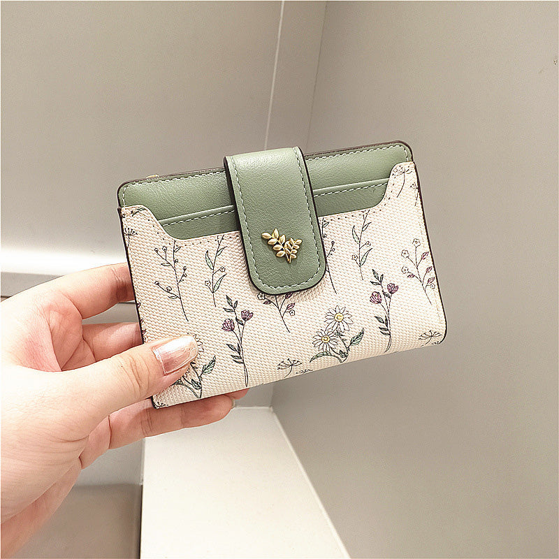 🔥🖤Soldes exceptionnels : 50 % de réduction🔥Portefeuille court à imprimé floral pour femme