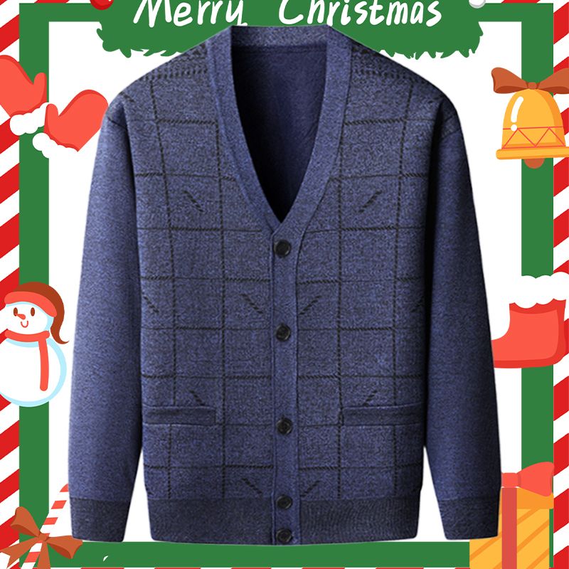Cardigan en peluche thermique décontracté pour homme - Joli cadeau pour père !