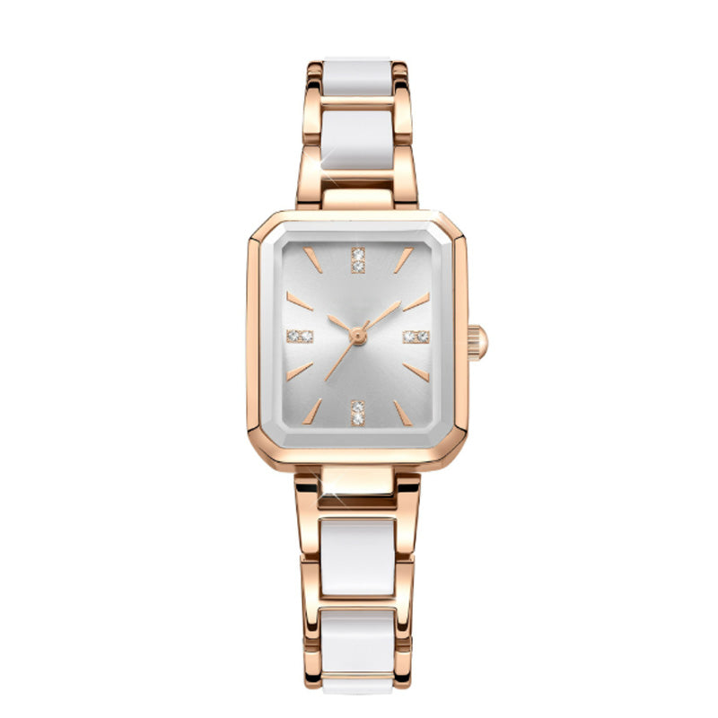 Montre à quartz rectangulaire tendance pour femme