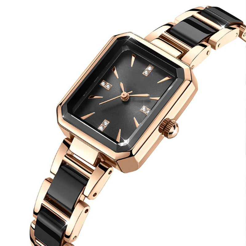Montre à quartz rectangulaire tendance pour femme