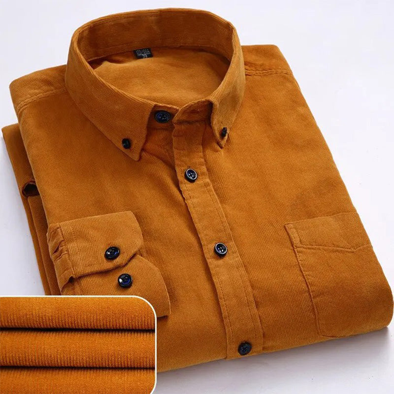 Chemise décontractée en velours côtelé pour homme