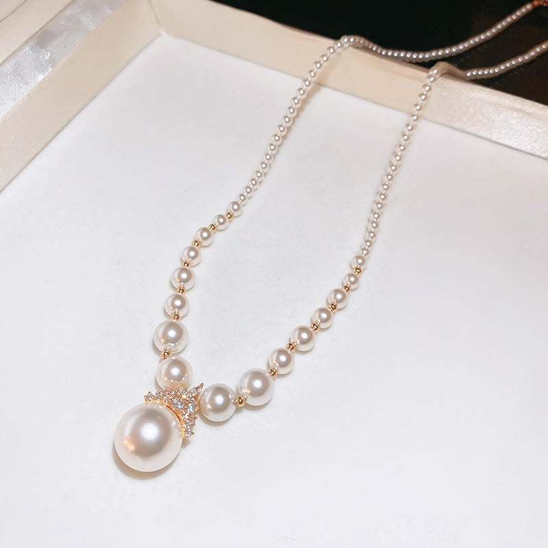 ✨️50% de réduction✨️Collier et boucles d'oreilles vintage élégants en perles d'imitation de zircone