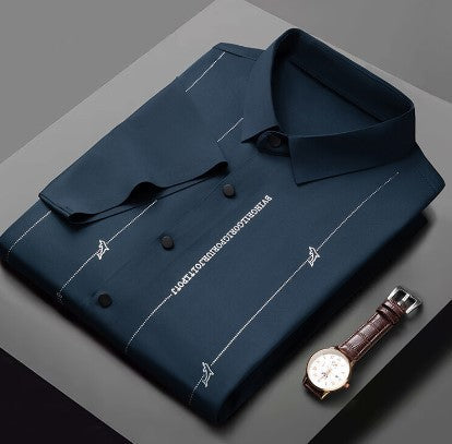 Knitterfreies Herren-Stretch-Hemd aus Eisseide