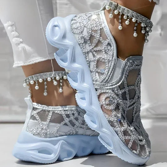 Promotions estivales🌴 Mocassins brodés en maille pour l'été