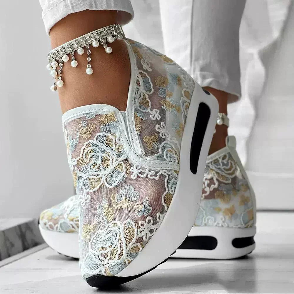 Promotions estivales🌴 Mocassins brodés en maille pour l'été