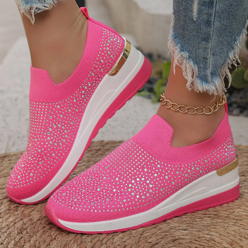 🌸50% de réduction pour une durée limitée🔥Baskets en maille décontractées avec strass pour femmes