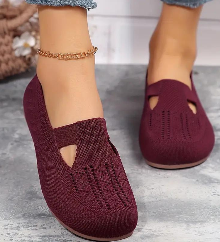 Chaussures plates confortables et respirantes en tricot pour femmes
