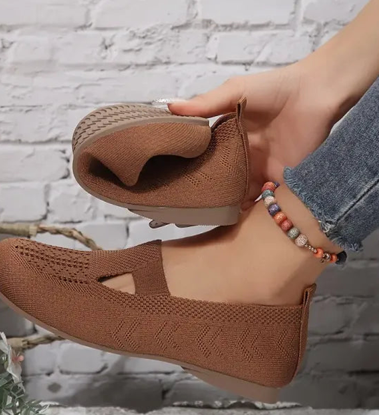 Chaussures plates confortables et respirantes en tricot pour femmes