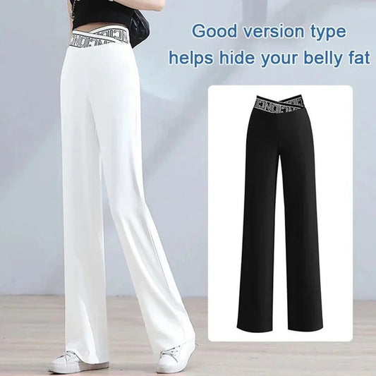 🔥Pantalon Extensible Ample Taille Haute À Jambes Larges【Achetez-En 2 Et Obtenez La Livraison Gratuite】