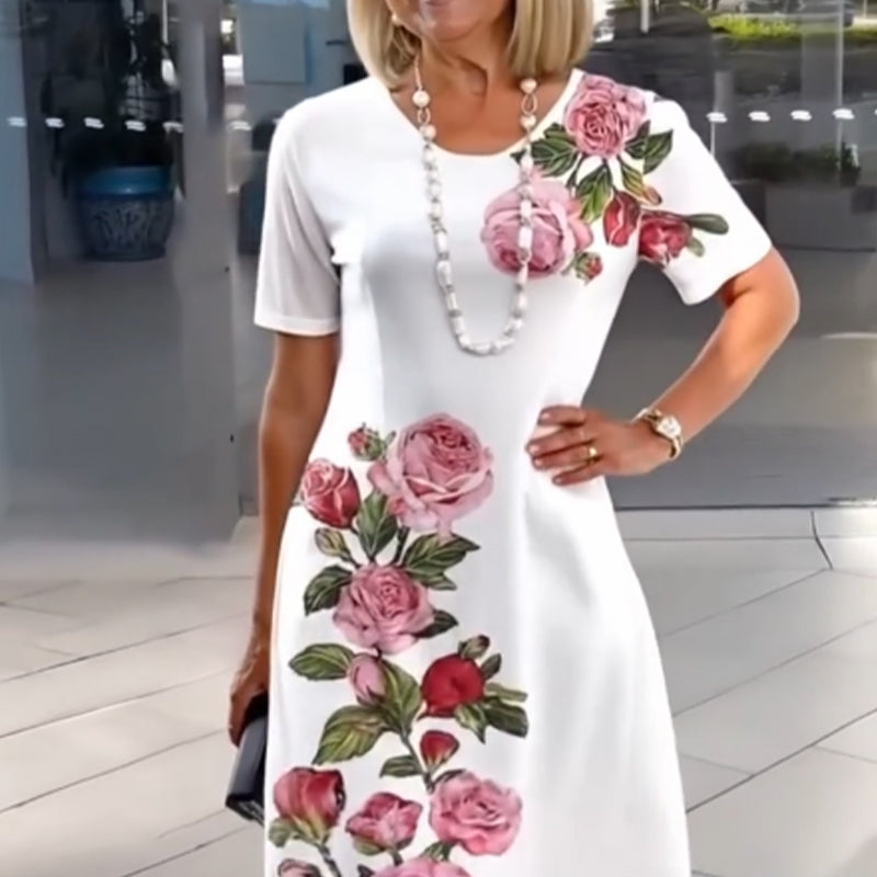 🌸 50% de réduction pour une durée limitée 💐 Robe à manches courtes Rose Bloom