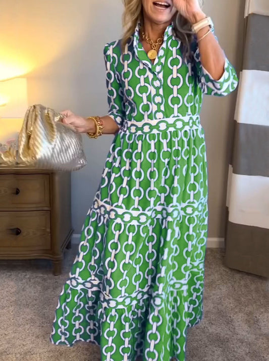 🌸Spécial Printemps Robe Imprimée💐 À Revers