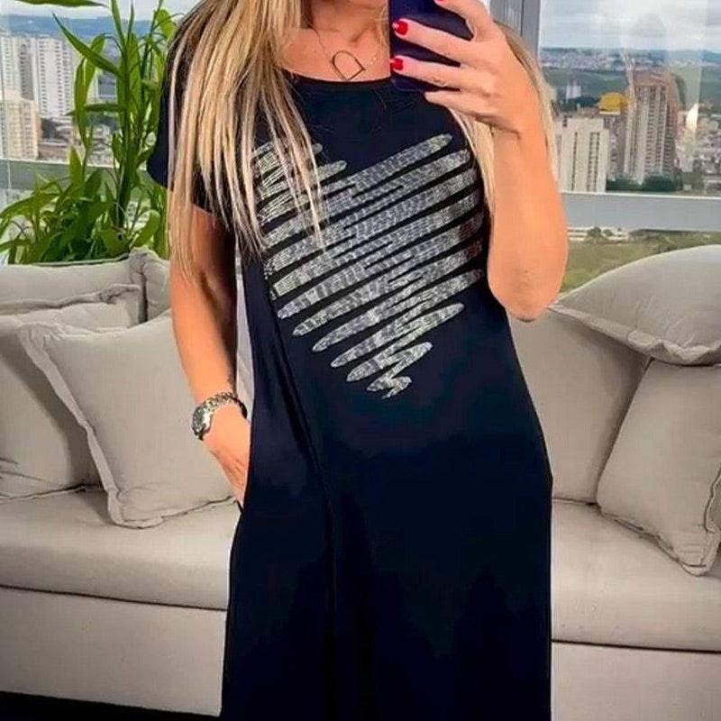 ⏰ Nouvelle vente chaude 50% de réduction 🎀Robe t-shirt longue avec fentes latérales