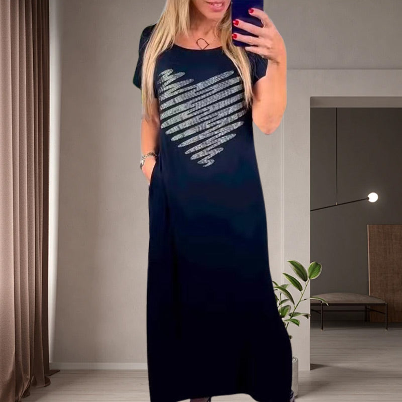 ⏰ Nouvelle vente chaude 50% de réduction 🎀Robe t-shirt longue avec fentes latérales