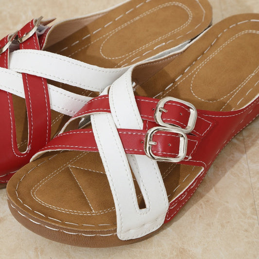 🌸50% de réduction pour une durée limitée🔥Women's Summer Adjustable Cross Strap Casual Sandals