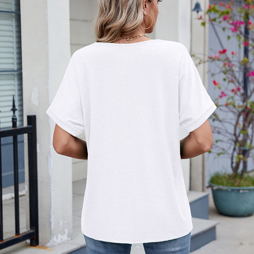 🔥Haut décontracté à col en V pour femme