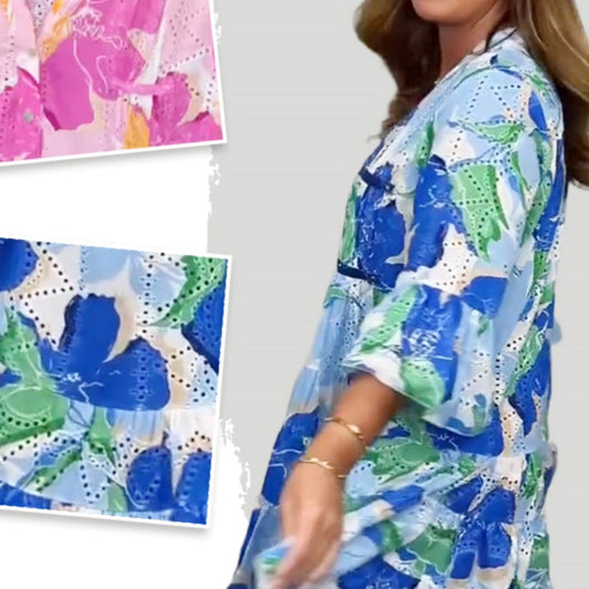 🔥2025 Été Nouveau ❤️Robes amples imprimées élégantes à col en V pour femmes