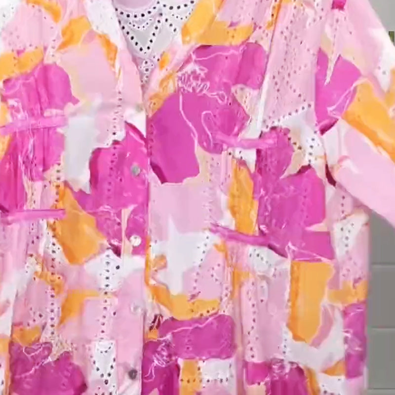 🔥2025 Été Nouveau ❤️Robes amples imprimées élégantes à col en V pour femmes